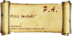 Piti Anikó névjegykártya